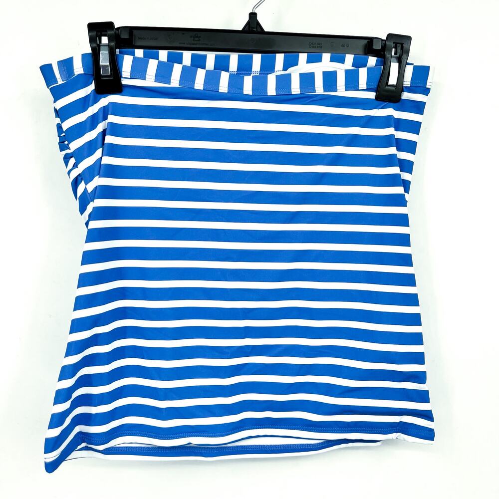 TOMMY BAHAMA Coastline Stripe Bandeau Tankini Top Medium Blue White NWT - Picture 6 of 12